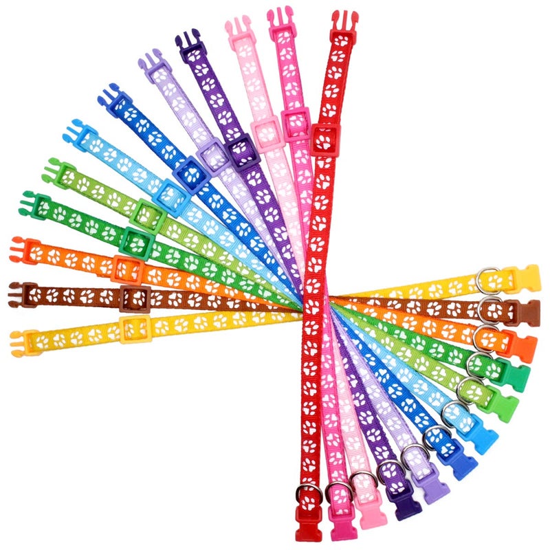 YOY 12 pcs/Set Soft Nylon Puppy Whelping ID Collars - Adjustable Reusable Washable Baby Dog ID Bands Pet Identification for Breeders, Neck 8" - 13" - Image 2